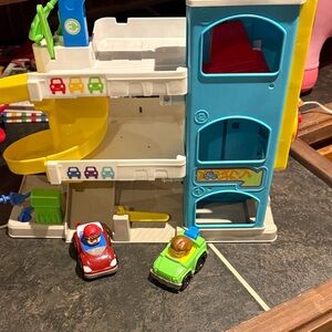 Little people Toy Garage Playset with Cars